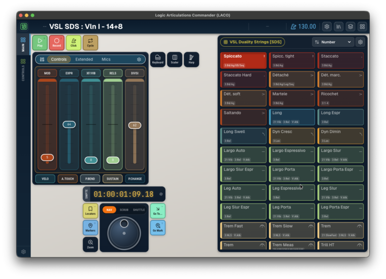 Custom touch control surface for Logic Pro