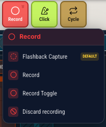 Buttons with Play, Record, Click, and Cycle buttons